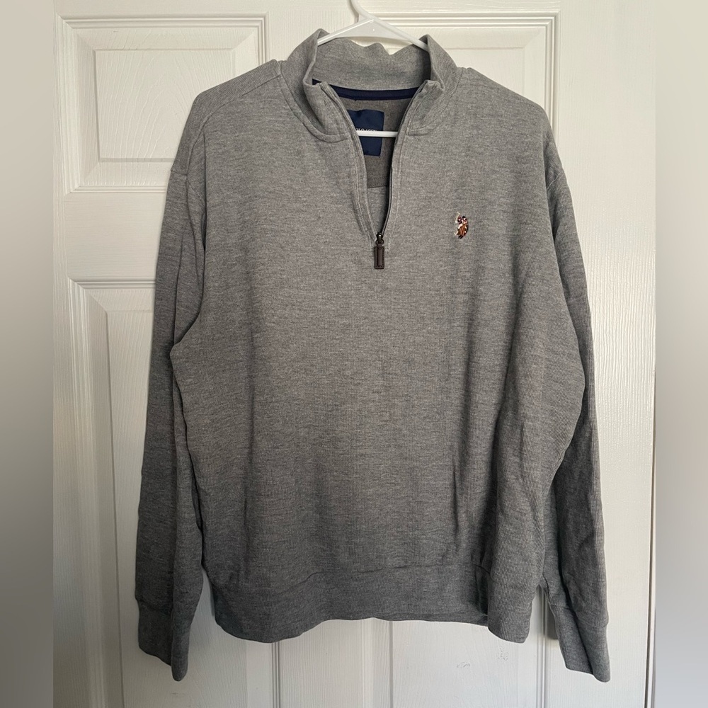 U.S Polo Assn. Men's X-Large Grey Quarter-Zip Sweater